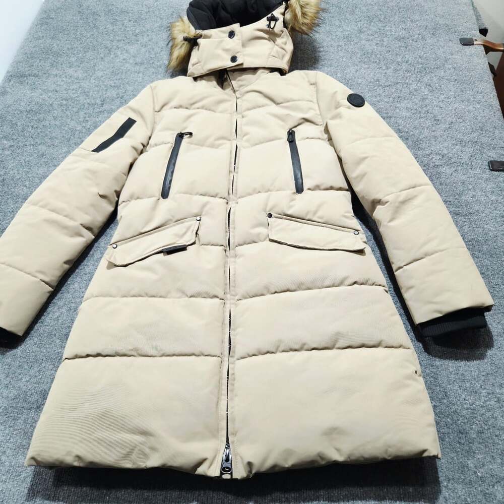 Noize Parka Size M Beige Quilted Hooded Winter Jacket